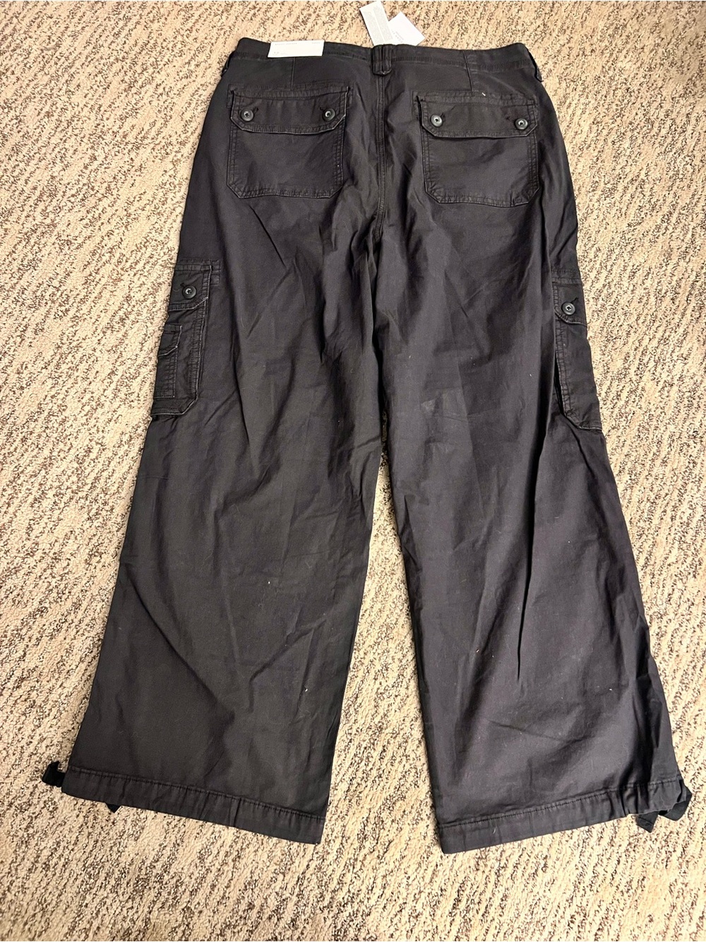 NWT American Eagle Baggy Jogger Stretch Black Cargo Pants - Picture 5 of 7